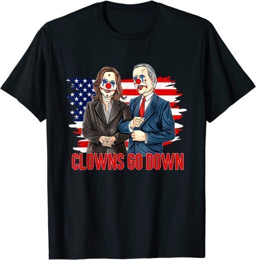 T-Shirt Biden Clowns Go Down Horror American Zombie Story Halloween Funny