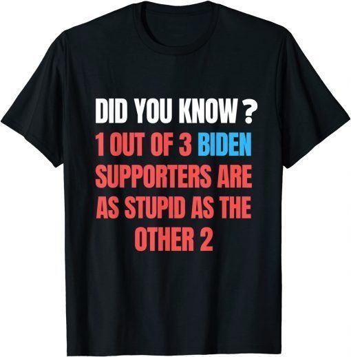 1 Out Of 3 Biden Supporters Are As Stupid As The Other 2 Unisex T-Shirt