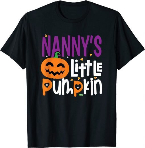 Nanny's Little Pumpkin Halloween Shirt Cute Kids Pumpkin Tee T-Shirt