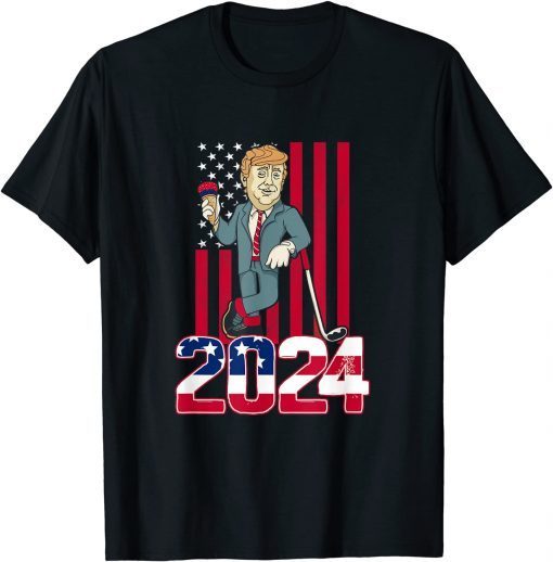 Donald Trump 2024 Election Ice Cream American Flag T-Shirt