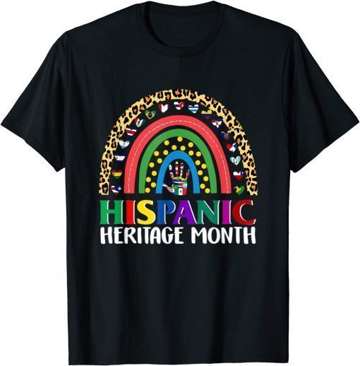 National Hispanic Heritage month Rainbow All Countries Flags T-Shirt