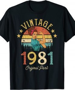 Vintage 1981 Made In 1981 40th Birthday Women 40 Years Old T-Shirt