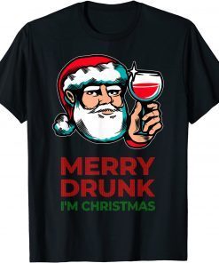 2021 I'm Merry Drunk Ugly Christmas Sweater Christmas Jumper In T-Shirt