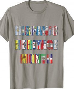 Hispanic Heritage Month Latino Countries Flags T-Shirt