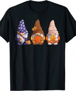 Cute Halloween Gnomes Autumn Pumpkins Fall Holiday Women T-Shirt