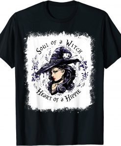 Bleached Soul Of A Witch Heart Of A Hippie Halloween Witch T-Shirt