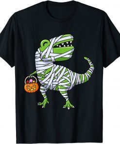 Halloween Dinosaur Mummy Pumpkin Boys Girls Kids Cute T Rex T-Shirt