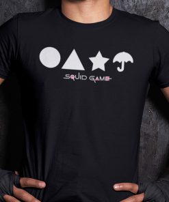 Tee Shirt The Squid Game, Game Symbols Triangle Circle Star Umbrella