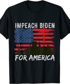 T-Shirt Impeach Joe Biden - Impeach 46 Patriotic US Flag republican