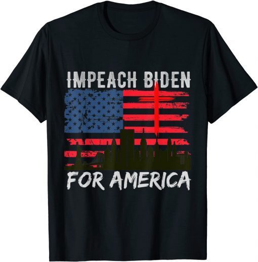 T-Shirt Impeach Joe Biden - Impeach 46 Patriotic US Flag republican