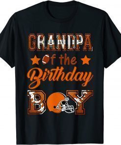 Grandpa of the Birthday Boy Football Lover Family Matching Gift Shirts