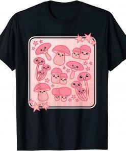 Cute Pink Kawaii Aesthetic Mushroom Japanese Anime Retro 90s T-Shirt