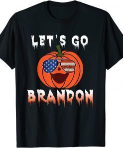 Pumpkin Sunglasses Let's Go Brandon Halloween T-Shirt