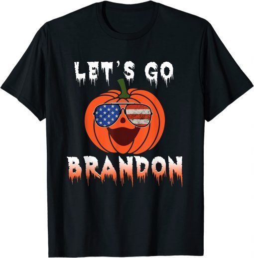 Pumpkin Sunglasses Let's Go Brandon Halloween T-Shirt