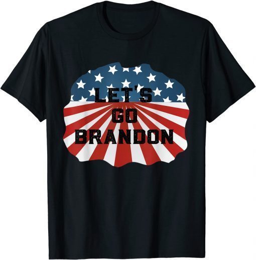 Official Let's go Brandon USA Flag For Men And Women, Black And White T-Shirt