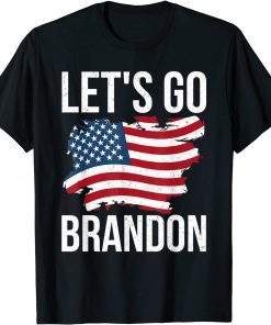 Funny Let's Go Brandon Conservative Anti Liberal american flag T-Shirt