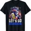 Trump Drinking Beer Let's Go Brandon Conservative Anti Gift TShirt