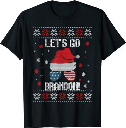 Official Let's Go Brandon Ugly Christmas Sweater Tee Shirt