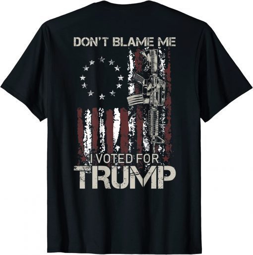 2021 Vintage Don't Blame Me I Voted For Trump USA Flag Patriots T-Shirt