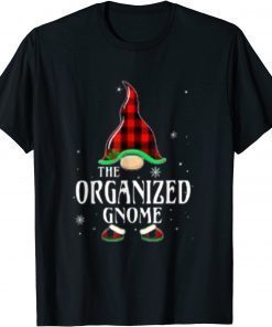 Classic Organized Gnome Buffalo Plaid Matching Family Christmas T-Shirt