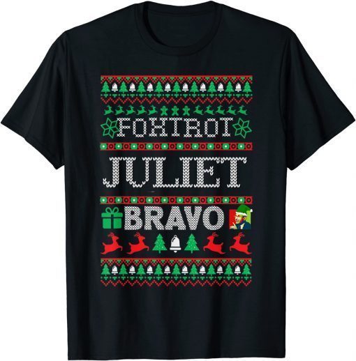 Ugly Christmas Sweater Military Pro American Anti Joe Biden T-Shirt