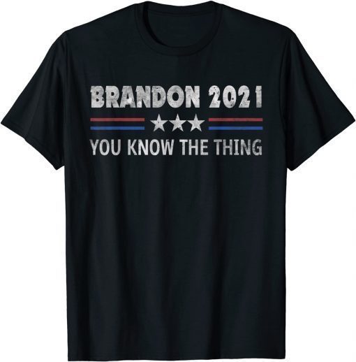 Brandon 2021 Tee Funny Trendy sarcastic Let's GO US Flag Funny T-Shirt