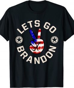 Impeach 46 ,Let's Go Brandon Conservative Anti Liberal US Flag T-Shirt