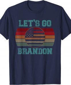 Funny Let's Go Brandon American Flag Retro Vintage 2021 T-Shirt