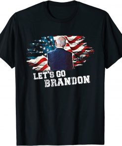 Funny Let's Go Brandon American Flag Impeach Biden T-Shirt