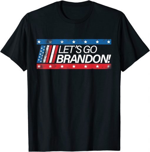 2021 Lets Go Brandon Let's go Brandon USA Flag Anti Biden T-Shirt