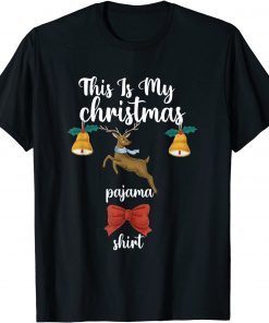 This Is My Christmas Pajama Xmas Lights Funny Holiday Unisex Tee Shirt