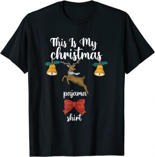 This Is My Christmas Pajama Xmas Lights Funny Holiday Unisex Tee Shirt