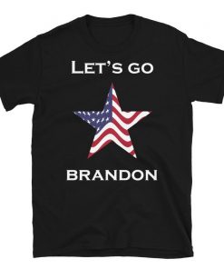 Official Let's Go Brandon Short Sleeve T-Shirt Flag Flag Lets Go Brandon Funny Tee