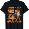 2021 Dinosaur Thanksgiving Turkey Saurus Rex Dino Boys Kids Toddlers T-Shirt
