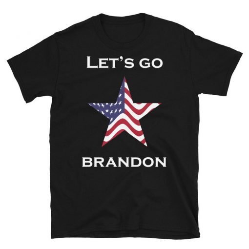 Official Let's Go Brandon Short Sleeve T-Shirt Flag Flag Lets Go Brandon Funny Tee