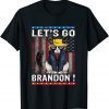 2021 Black Cat Let’s Go Brandon Conservative American Flag T-Shirt
