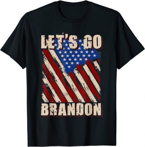 2021 Fuck Biden Let's Go Brandon Tee Conservative Anti Liberal US Flag T-Shirt