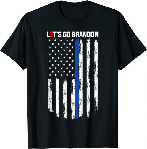 Funny Biden 2021 Let's Go Brandon Tee Conservative Anti Liberal US Flag FJB T-Shirt