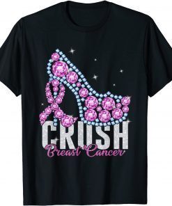 Official Crush Breast Cancer Bling Ribbon T-Shirt