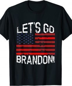 2021 Lets Go Brandon Funny US American Flag Men Women Vintage T-Shirt