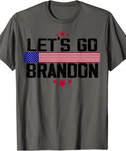 Let's Go Brandon American Flag , Joe Biden Chant, Impeach 46 T-Shirt