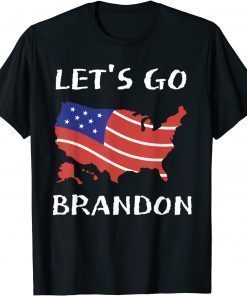 Anti Biden 46 Let's Go Brandon American Flag Impeach Biden Funny Men Women T-Shirt