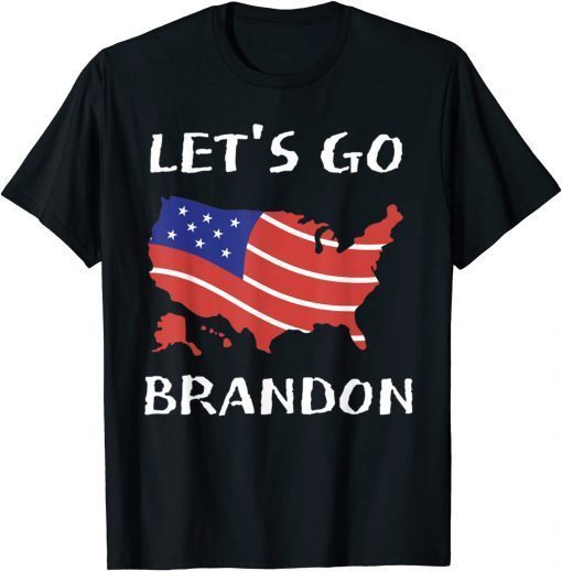 Anti Biden 46 Let's Go Brandon American Flag Impeach Biden Funny Men Women T-Shirt