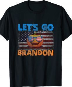 Classic Let's Go Brandon Conservative Anti Liberal US Flag Halloween T-Shirt