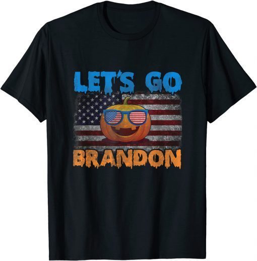 Classic Let's Go Brandon Conservative Anti Liberal US Flag Halloween T-Shirt