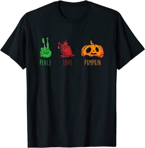 Classic Peace Love Pumpkin Trick Or Treating Scary Halloween T-Shirt