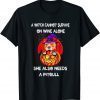 Pitbull Witch Pumpkin Halloween T-Shirt