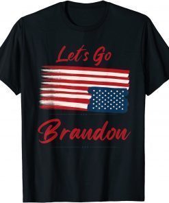 T-Shirt Let's Go Brandon Tee Conservative Anti Liberal US Flag