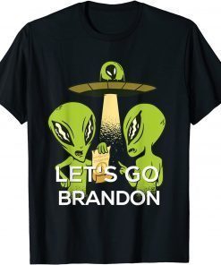 2021 Let's Go Brandon Shirt Ugly Christmas Aliens Fun Anti Biden T-Shirt