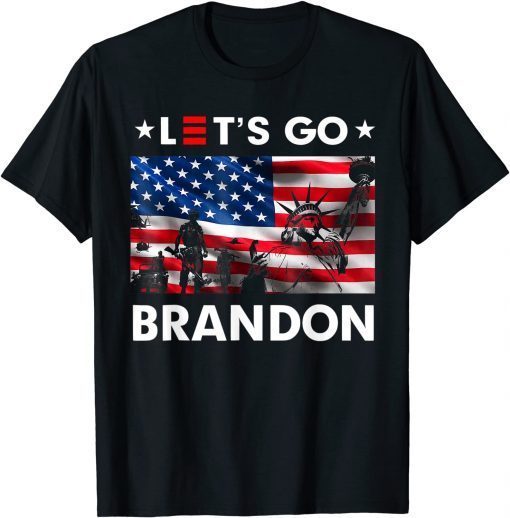 Classic Let's Go Brandon Joe Biden Impeach 46 USA Flag T-Shirt